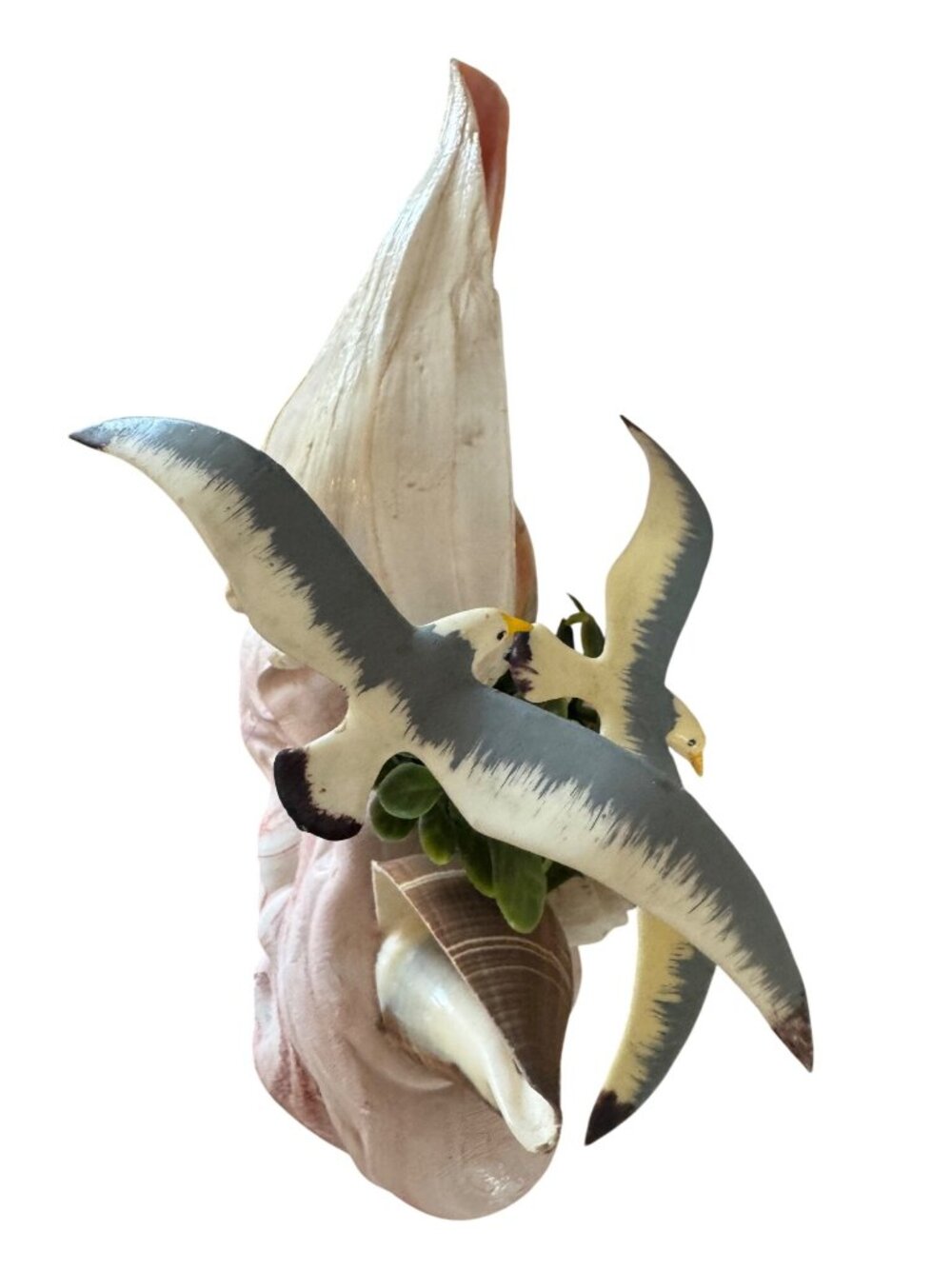 Decorative Seagull & Shell Coastal Home Decor Centerpiece Ocean Theme Figurine - Picture 7 of 7